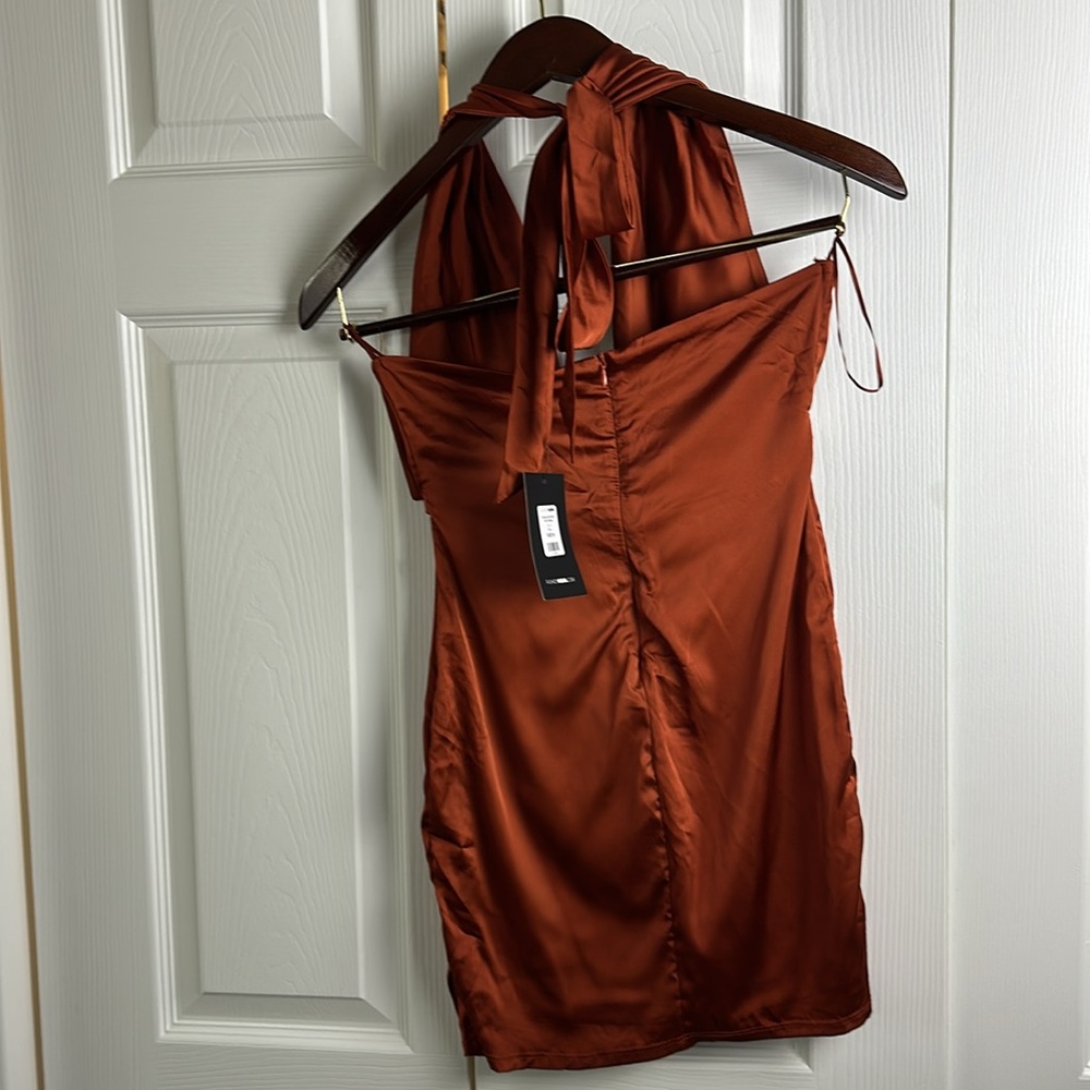 NWT SUPER SEXY copper halter dress - Picture 6 of 8